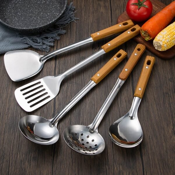 Wood-Grain Handle Stainless Steel Spatula